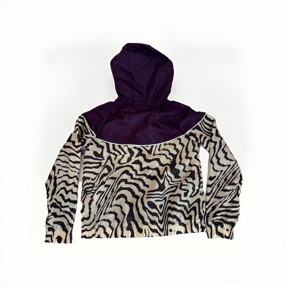 Nike Girls Windbreaker Jacket Size XL Purple Zebra Print Pattern - Picture 5 of 5